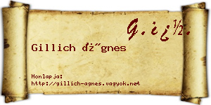 Gillich Ágnes névjegykártya