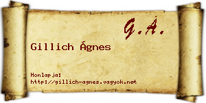 Gillich Ágnes névjegykártya