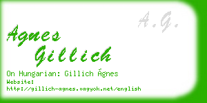 agnes gillich business card